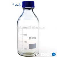 1000ml clear glass reagent bottle with screw cap