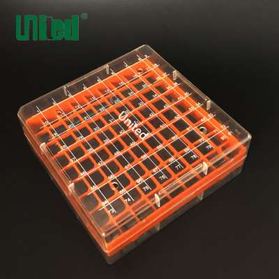 Laboratory PC material 2ml 81 wells cryovial stand cryo tube box